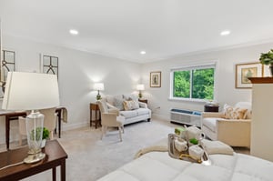 Living room with window view