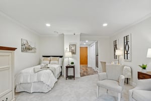 Studio with bedroom and living room view