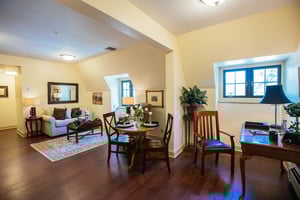Living room and dining table in The Cassatt Collection