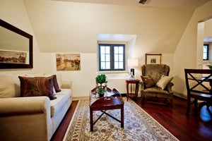 Couch and coffee table in living room