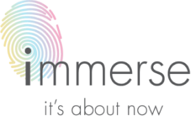 Immerse, It's About Now logo