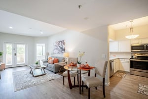 living room and kitchen