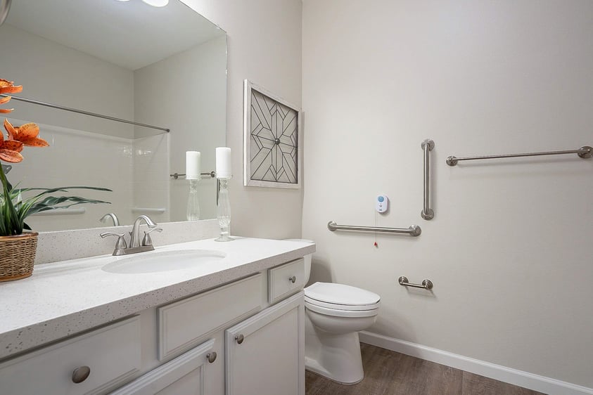 Bathroom inside The Terraces of Phoenix apartment