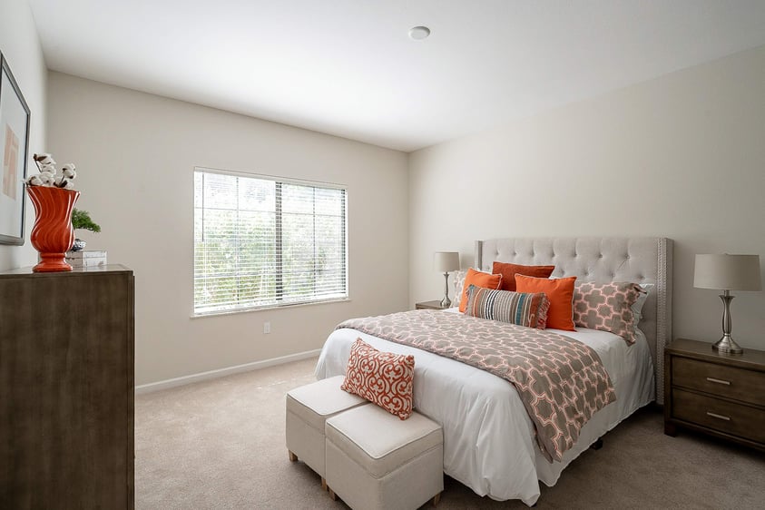 Bedroom inside The Terraces of Phoenix apartment