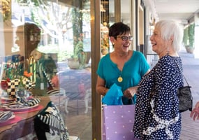 Two women window shopping