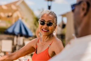 senior woman at the pool