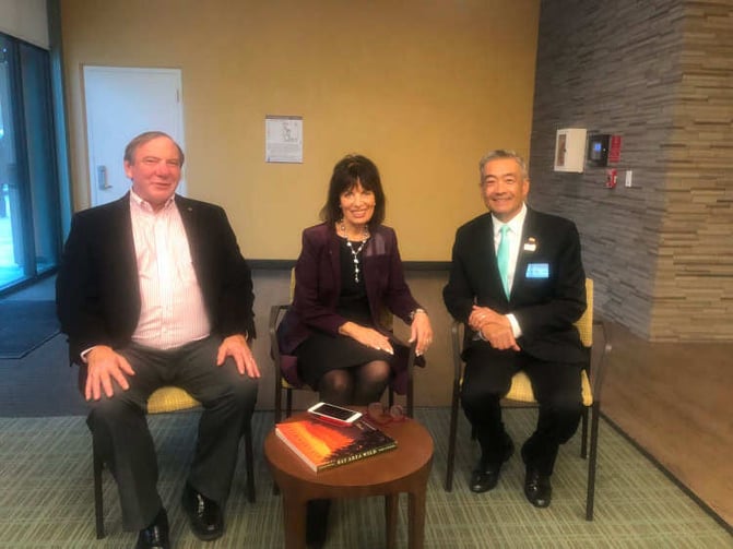 Jackie Speier sitting with Bruce Wright and Dr. Mark Barradas