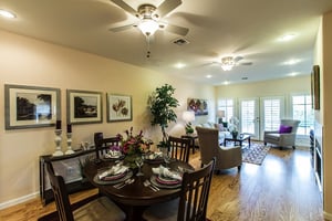 Dining room and living room of an apartment at Las Ventanas