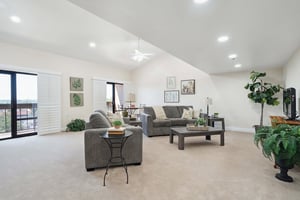 Living room of an apartment at Rosewood, a HumanGood Life Plan Community