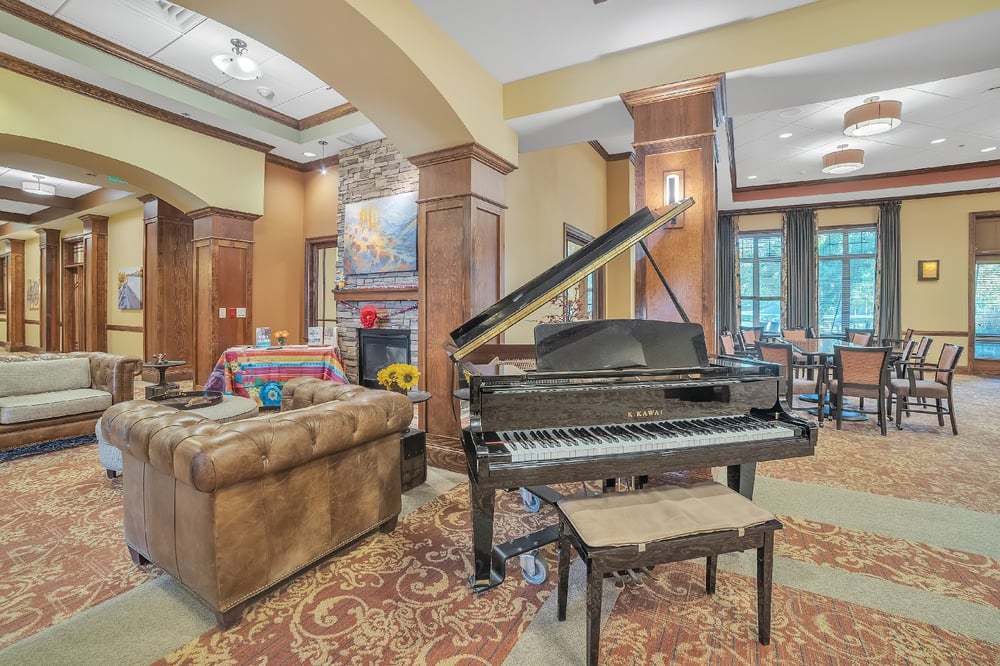 grand piano in a great room
