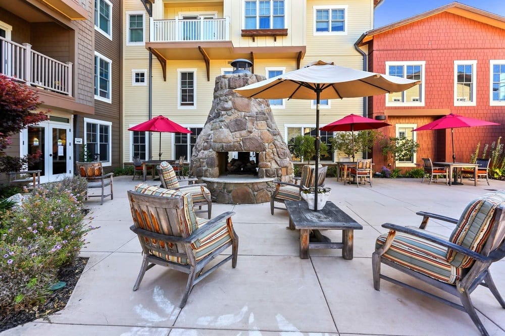 the terraces at los altos outside fireplace