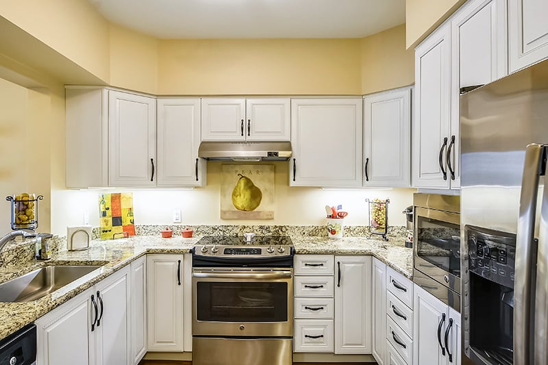 Kingswood modern kitchen at senior living community The Terraces at Los Altos in the California Bay Area