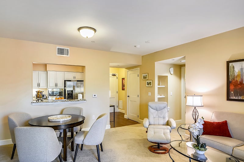 Residence with open floor plan at senior living community The Terraces at Los Altos