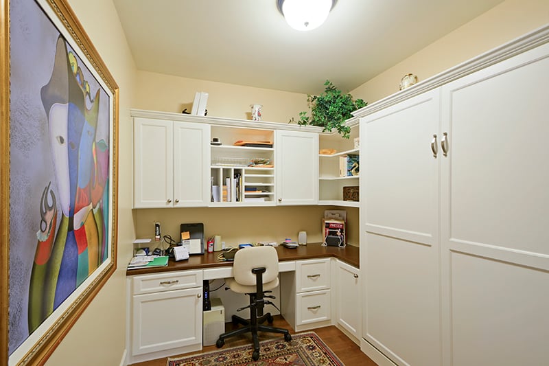 Meadow office area with a desk at senior living community The Terraces at Los Altos