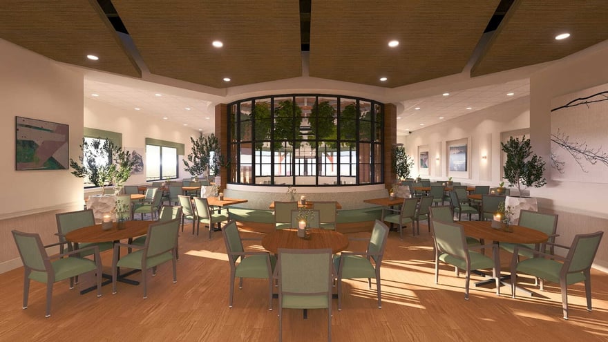 The Mansion at Rosemont - Dining Room Rendering - 2026