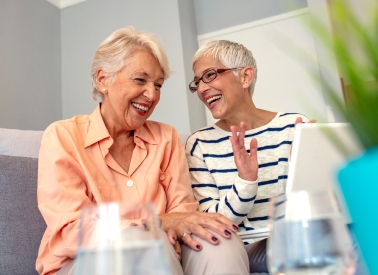 Two women sitting together