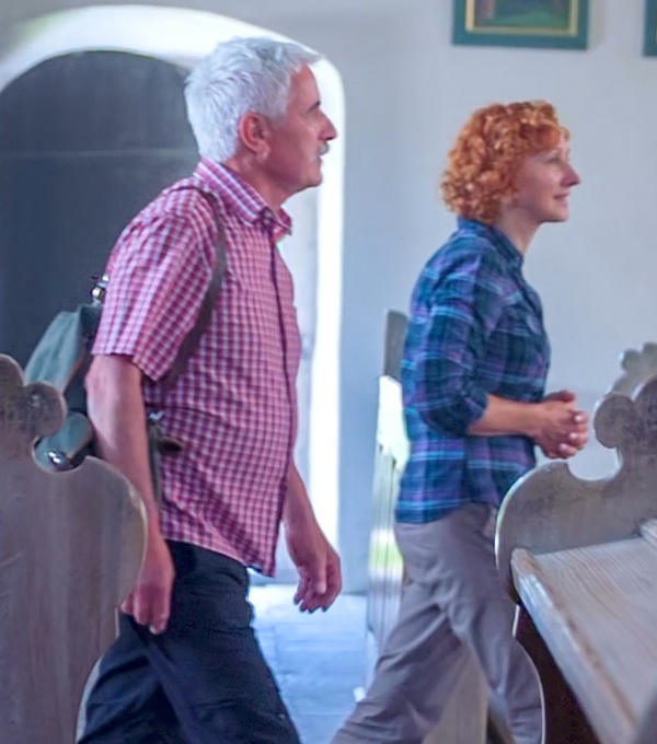 senior couple walking