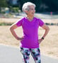 Janet in workout clothes on an outdoor path