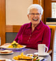 senior having lunch at a restaurant