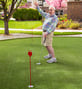 senior on putting green
