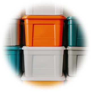 Stacked storage bins