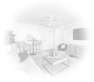 Living room of an apartment in a HumanGood Life Plan Community
