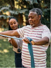 Man exercising outdoors