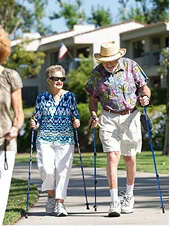 Man and woman going for a walk
