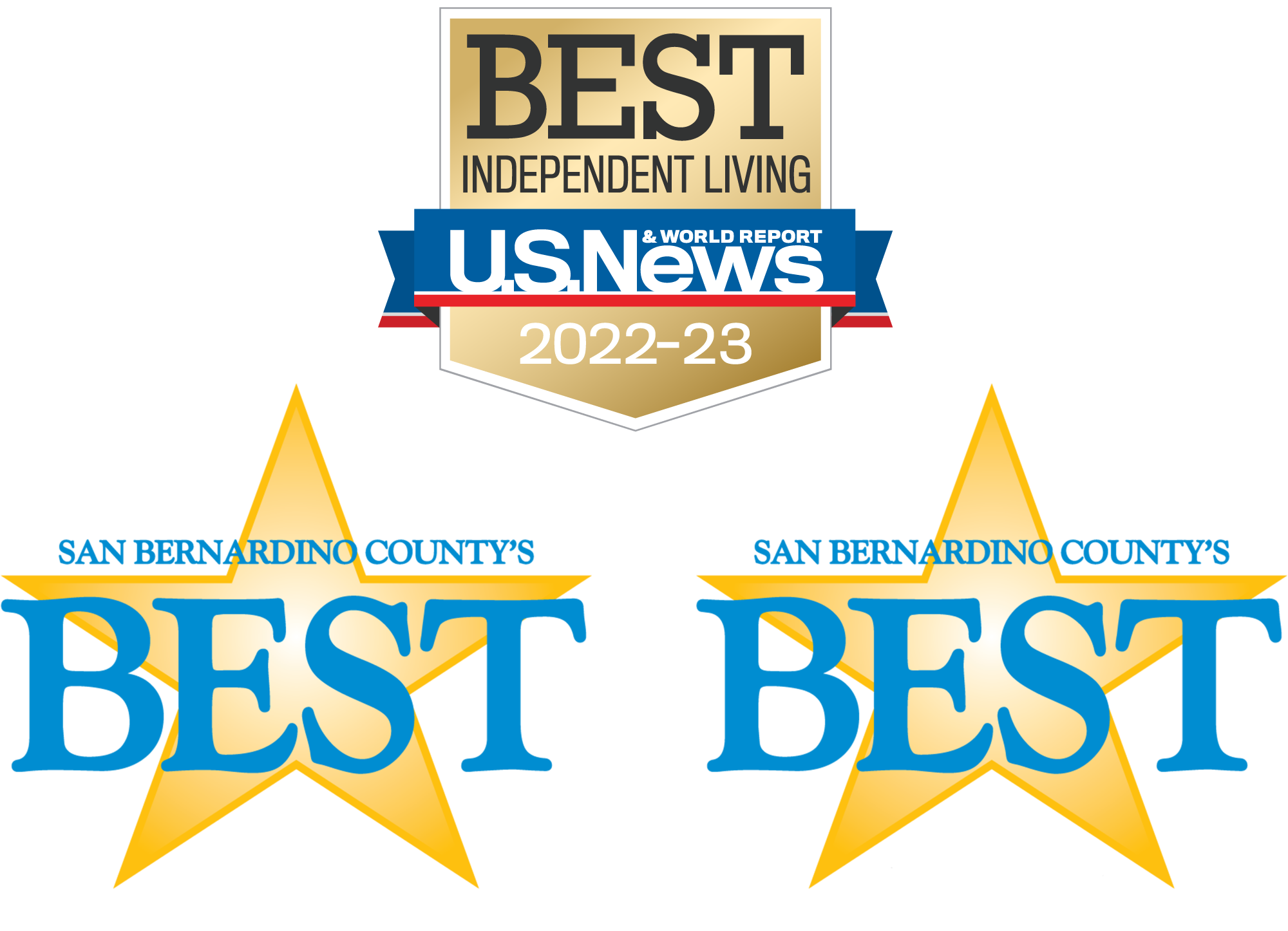 Best Independent Living. U.S. News A World Report. 2022-23. San Bernardino County's BEST 2021 and 2022 The Sun Redlands Daily Facts READERS CHOICE AWARDS.