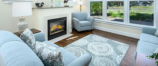 Living room image with fireplace