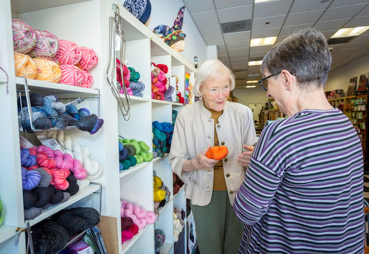 resident buys yarn at downtown oakland store