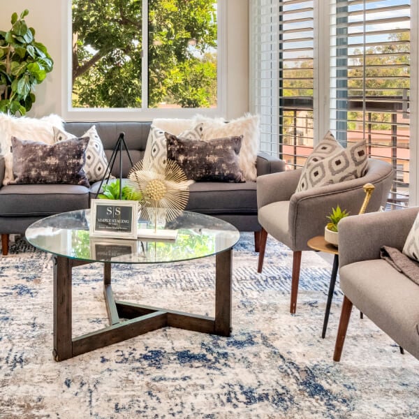 Living room in luxury senior living home