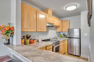 Kitchen of an apartment at The Terraces at Summitview