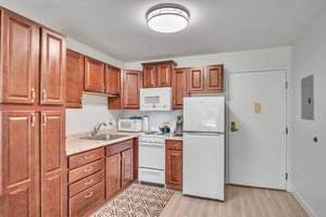 Kitchen in an apartment at The Terraces at Summitview