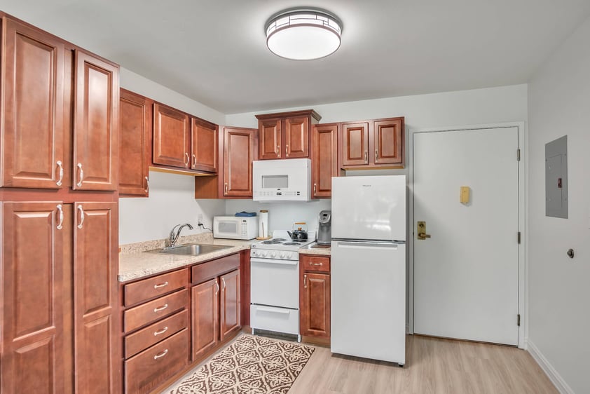 Kitchen in an apartment at The Terraces at Summitview