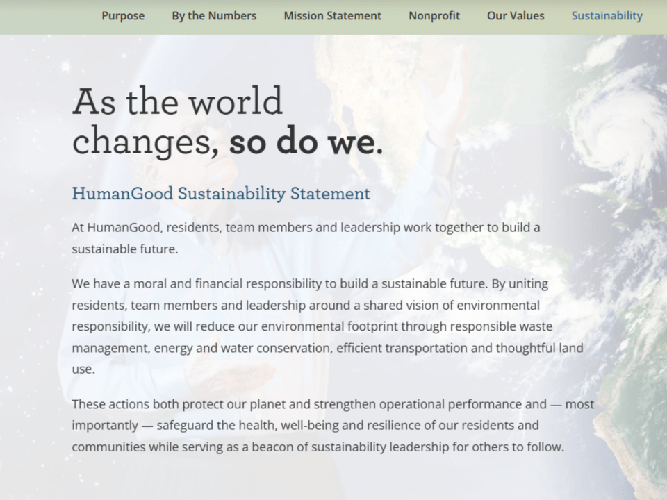 Our sustainability statement