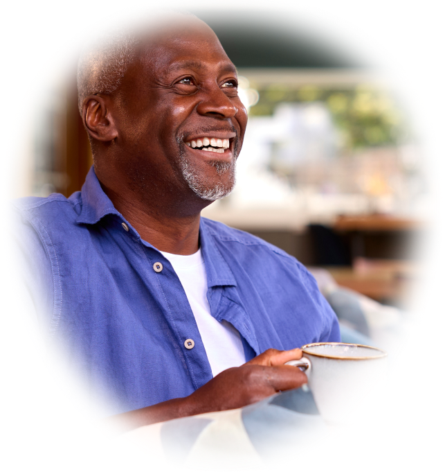 Man holding a cup of coffee