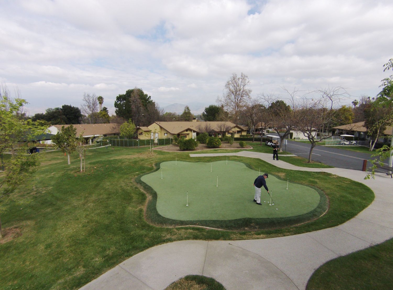 Overhead shot of putting green