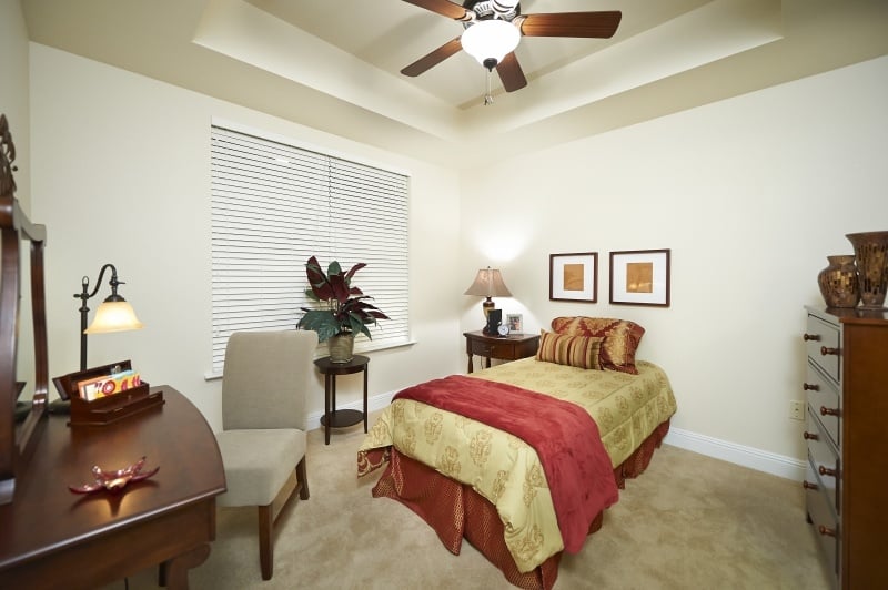 Bedroom of an apartment at The Terraces at San Joaquin Gardens