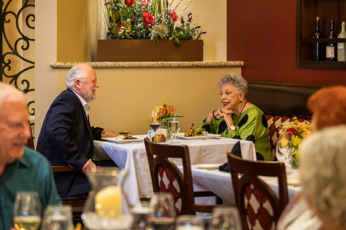 Senior couple dining in a restaurant
