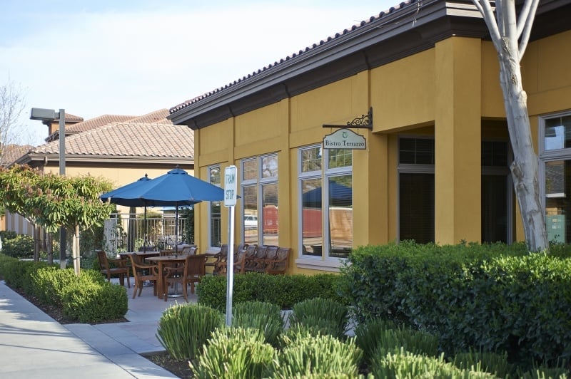 Exterior of a restaurant at The Terraces at San Joaquin Gardens
