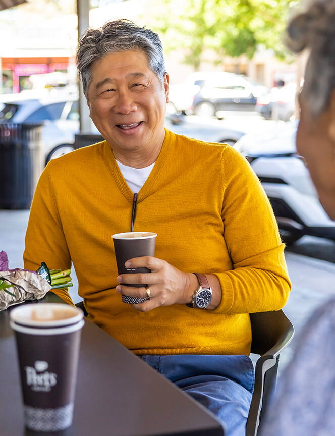 having coffee with friends