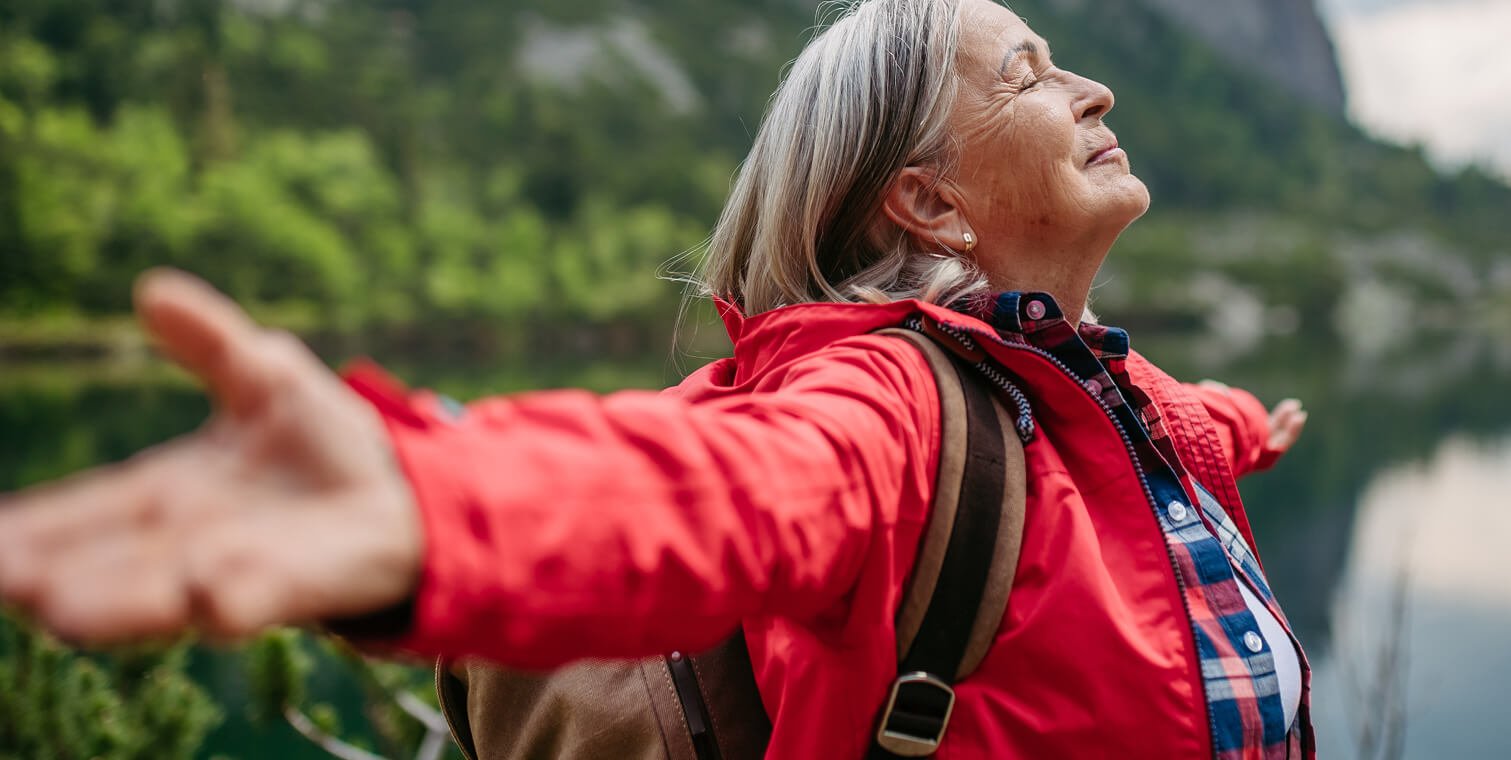 senior woman enjoying the outdoors