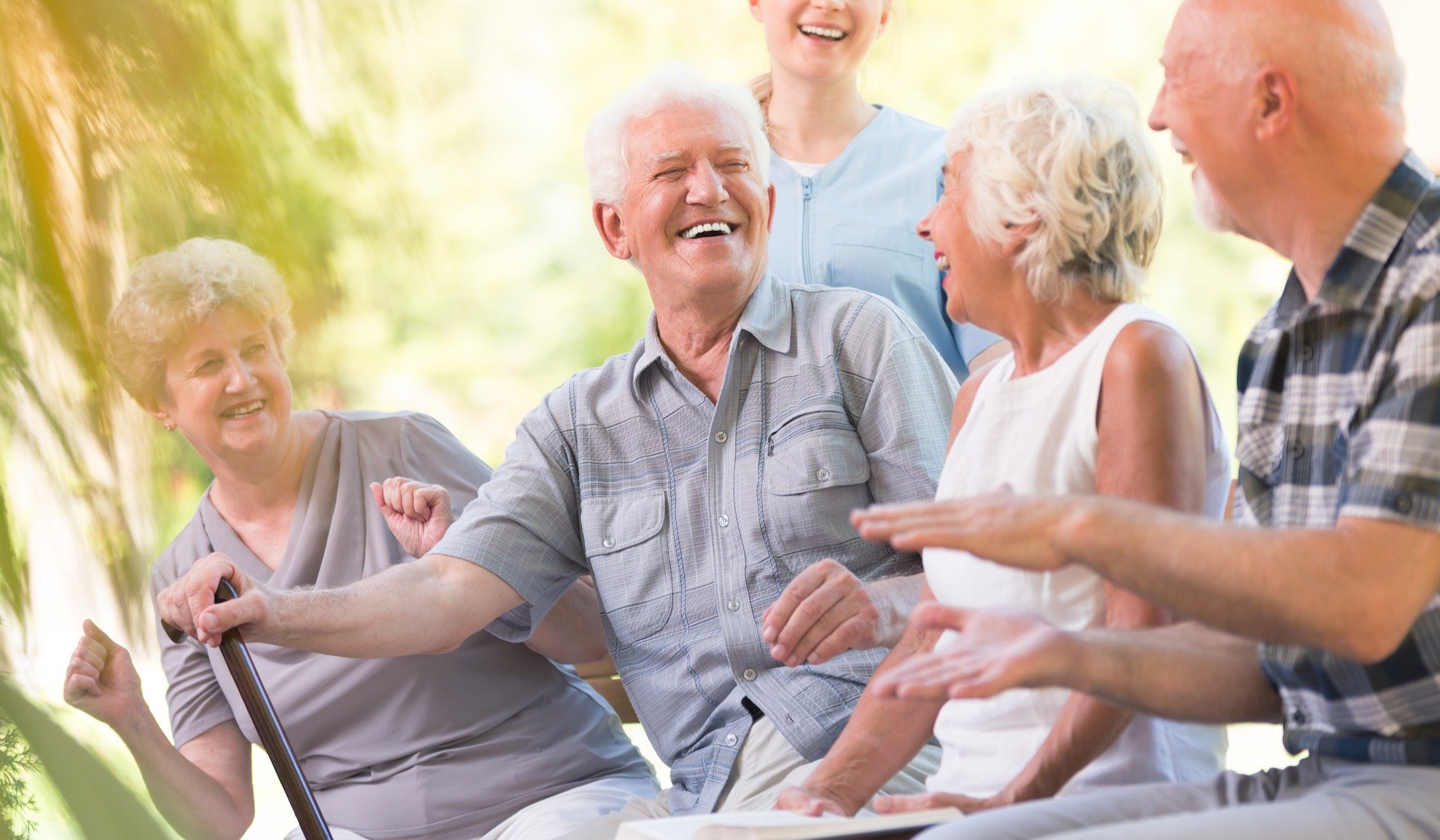 Group of smiling senior friends