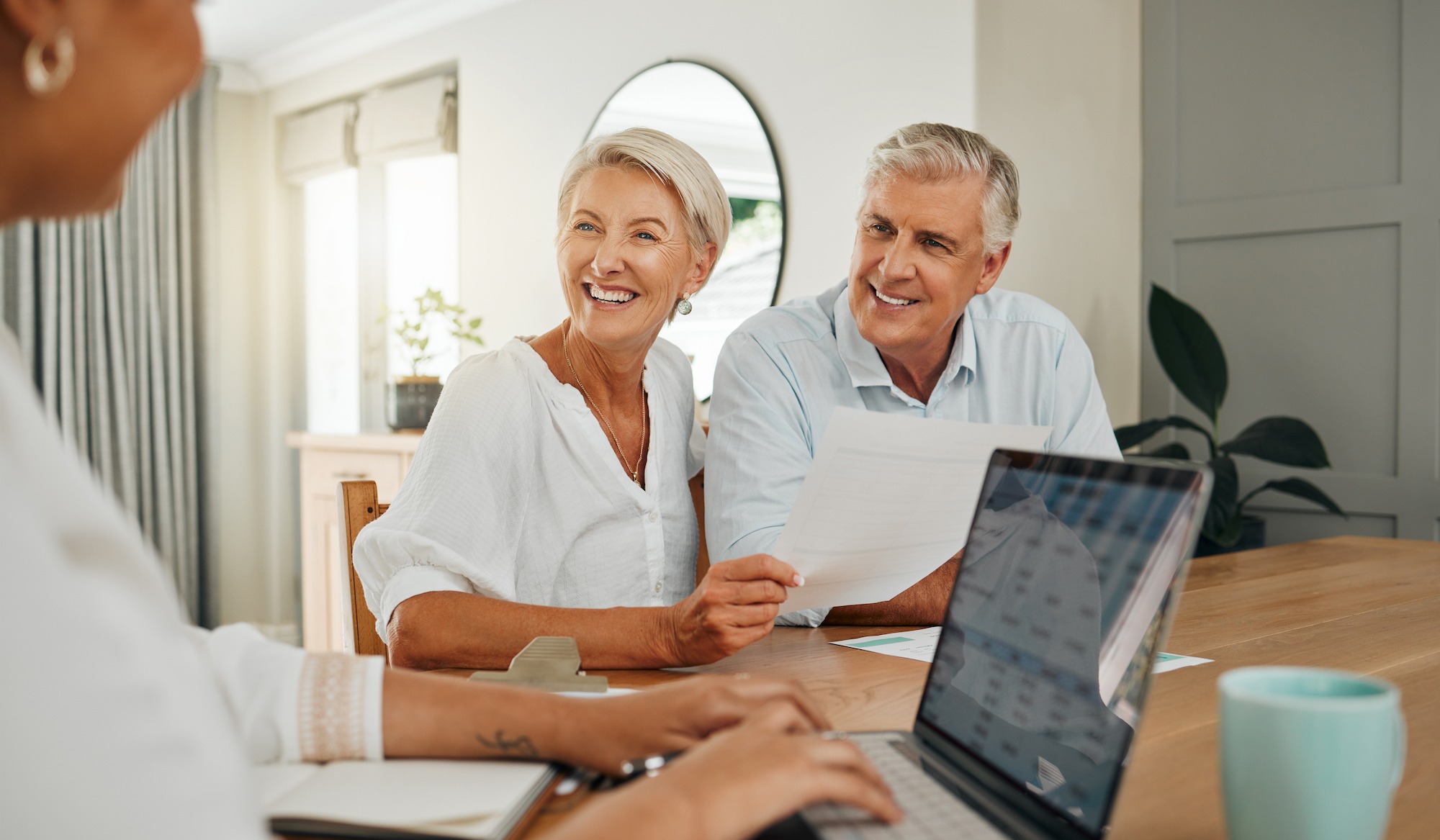 Couple talking about senior living options