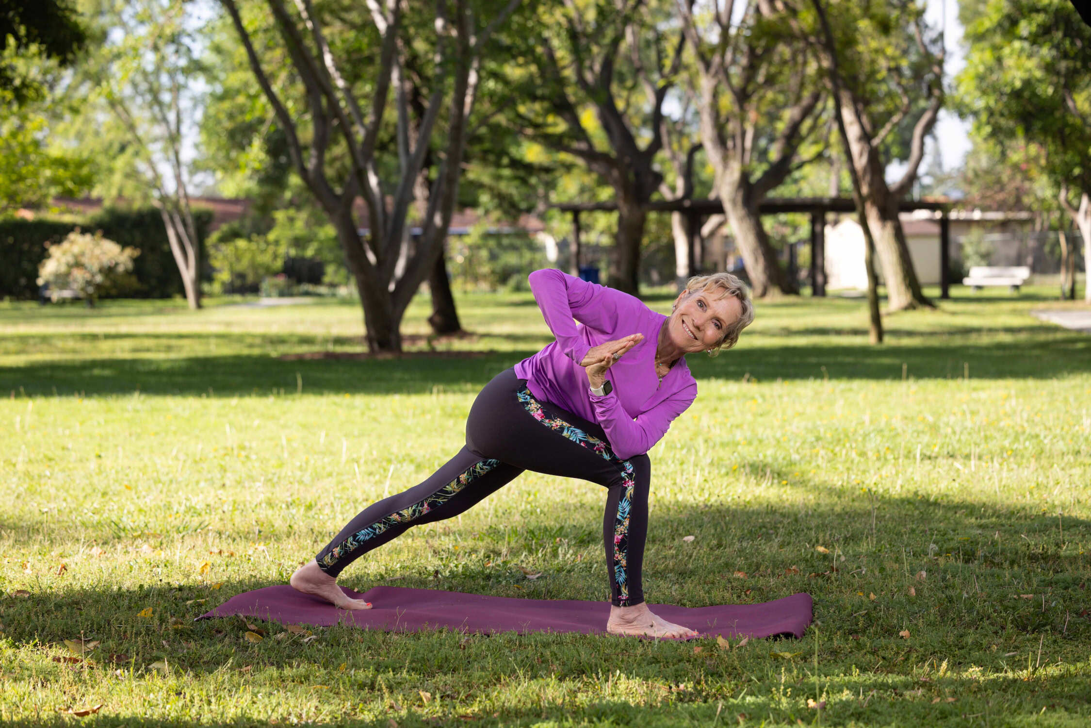 Jennifer doing yoga