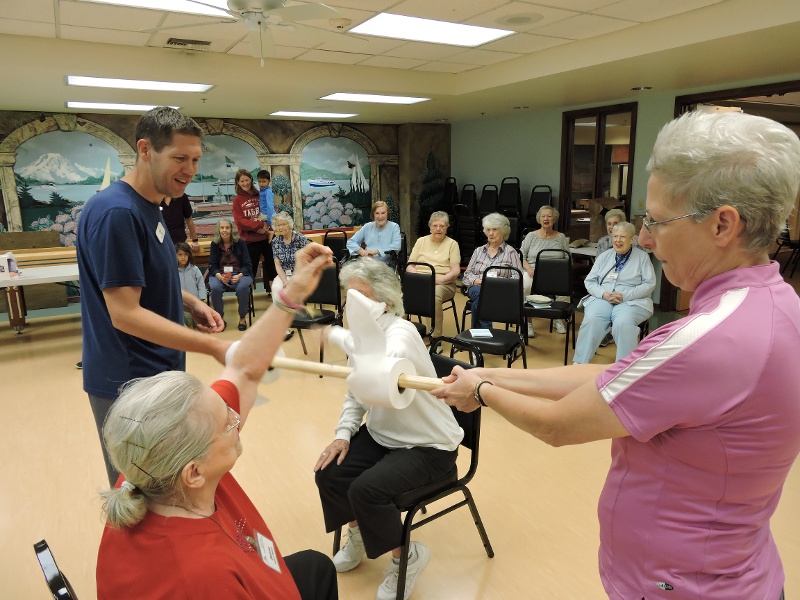 Seniors playing a game during Active Aging Week