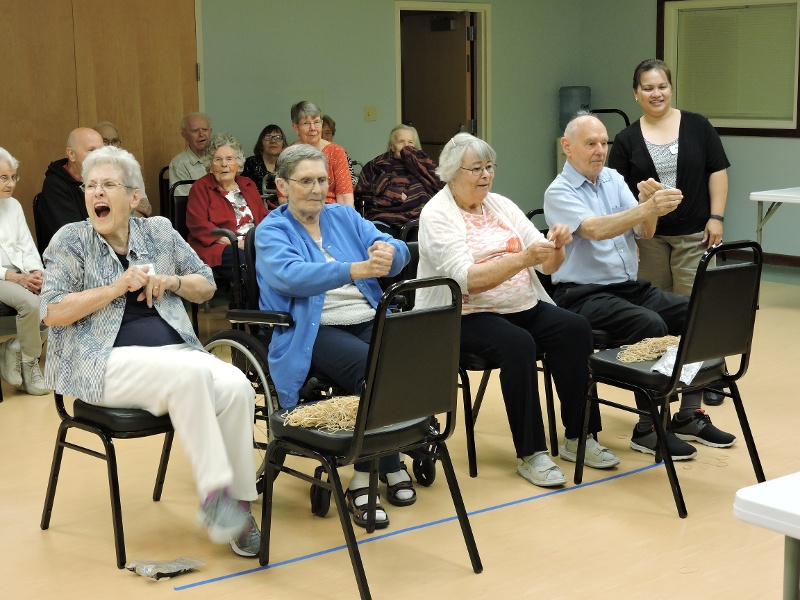 Senior residents shoot rubber bands