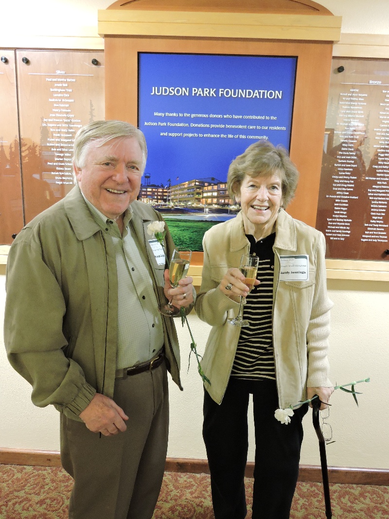 Two smiling attendees at the Judson Park Foundation event.