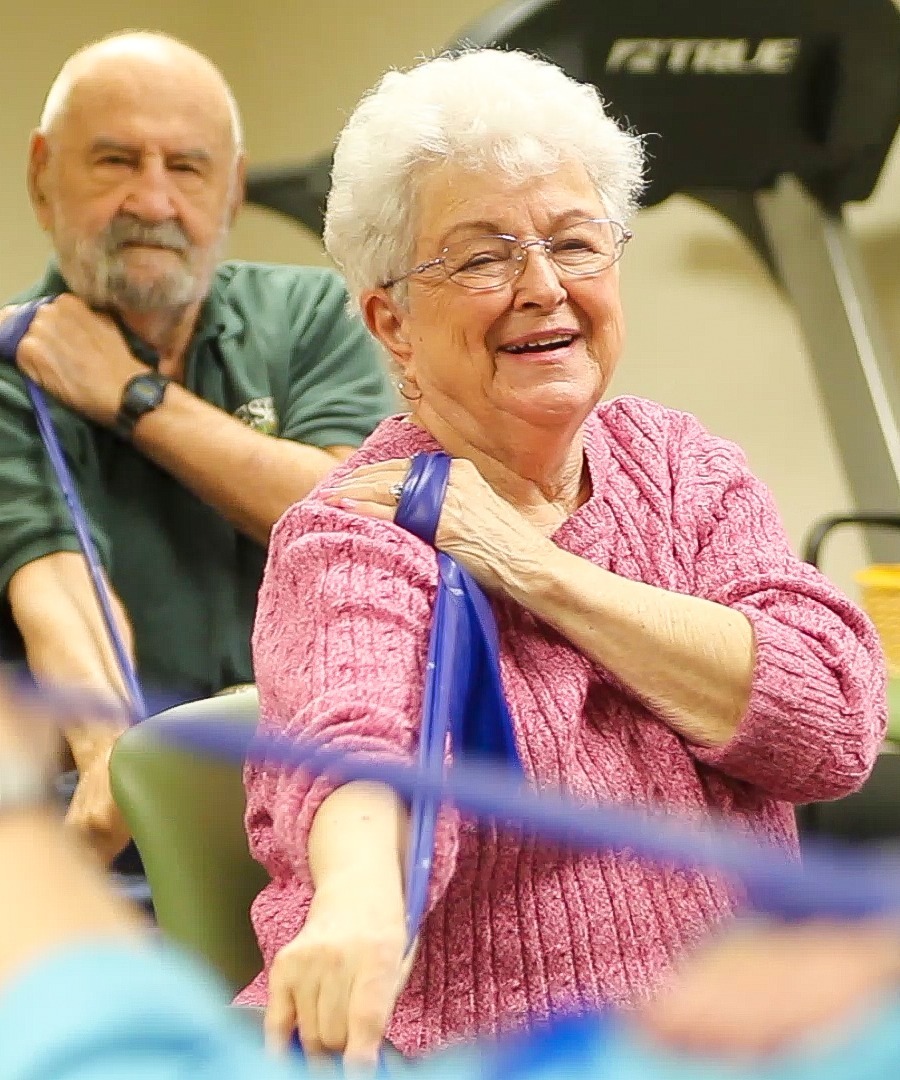 Residents exercising